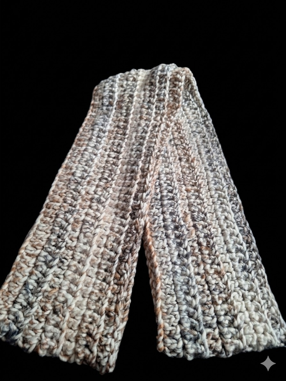 Neutral Multi-Tone Knit Scarf - Women's Accessory